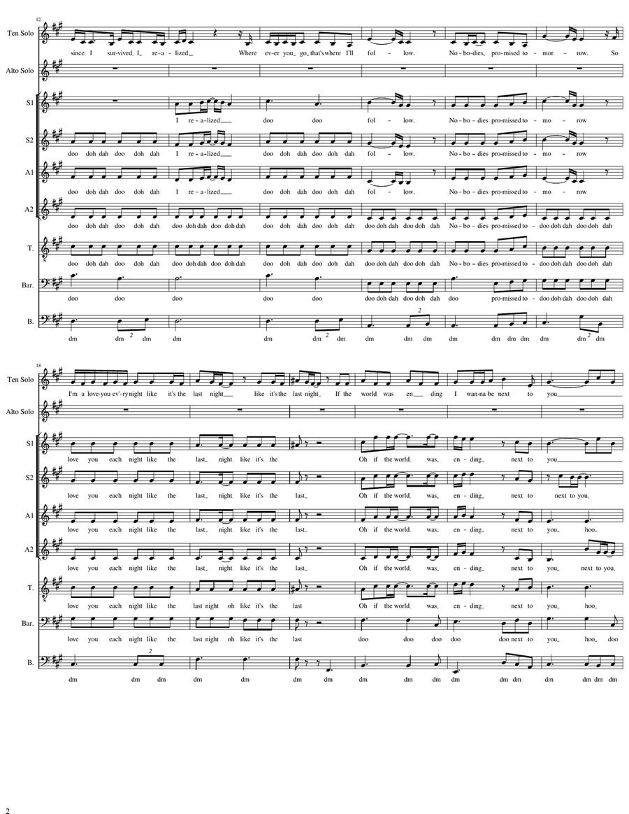Die With A Smile Die With A Smile 4-Part scores gallery preview page 2