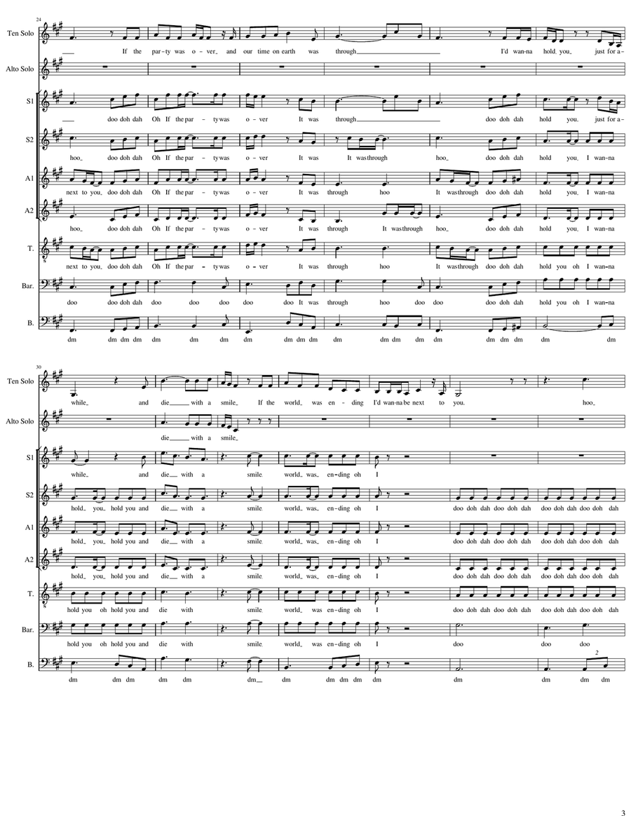 Die With A Smile Die With A Smile 4-Part scores gallery preview page 3