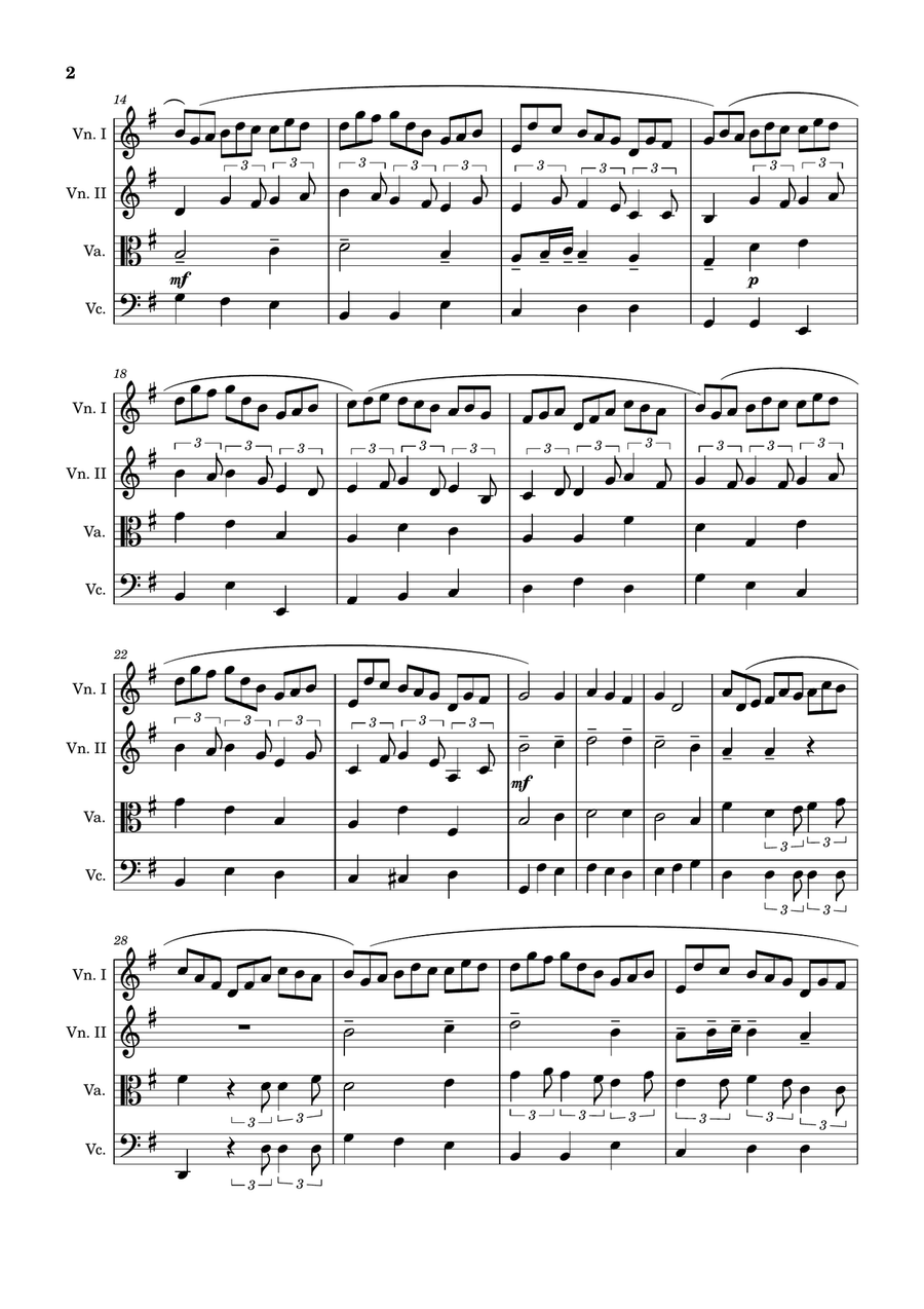J. S. Bach - Jesu, Joy of Man´s Desiring. String Quartet with Parts. String Quartet scores gallery preview page 2