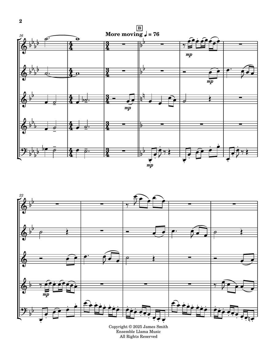 Rock Of Ages - For Wind Quintet Woodwind Quintet scores gallery preview page 2