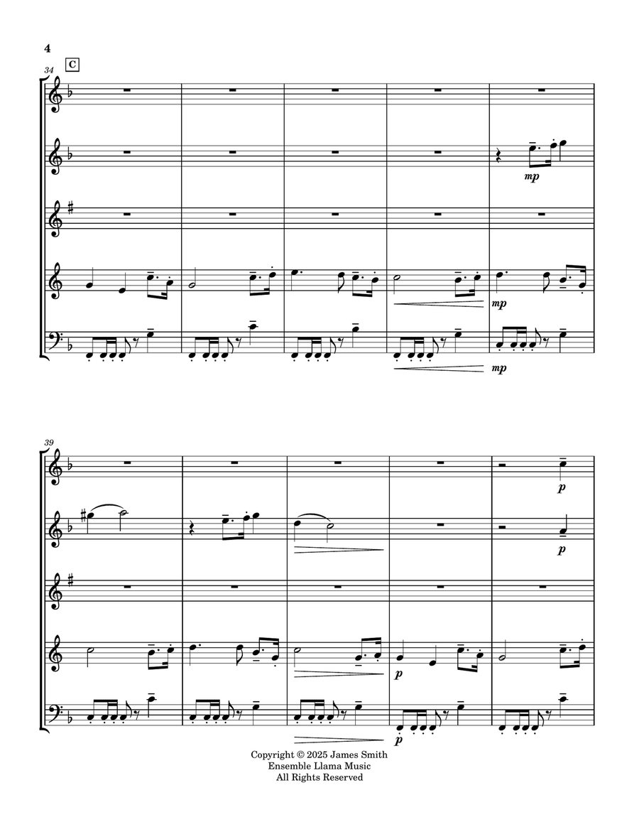 Rock Of Ages - For Wind Quintet Woodwind Quintet scores gallery preview page 4