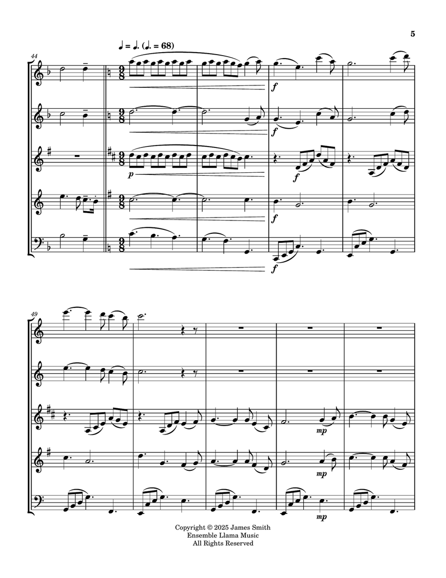 Rock Of Ages - For Wind Quintet Woodwind Quintet scores gallery preview page 5