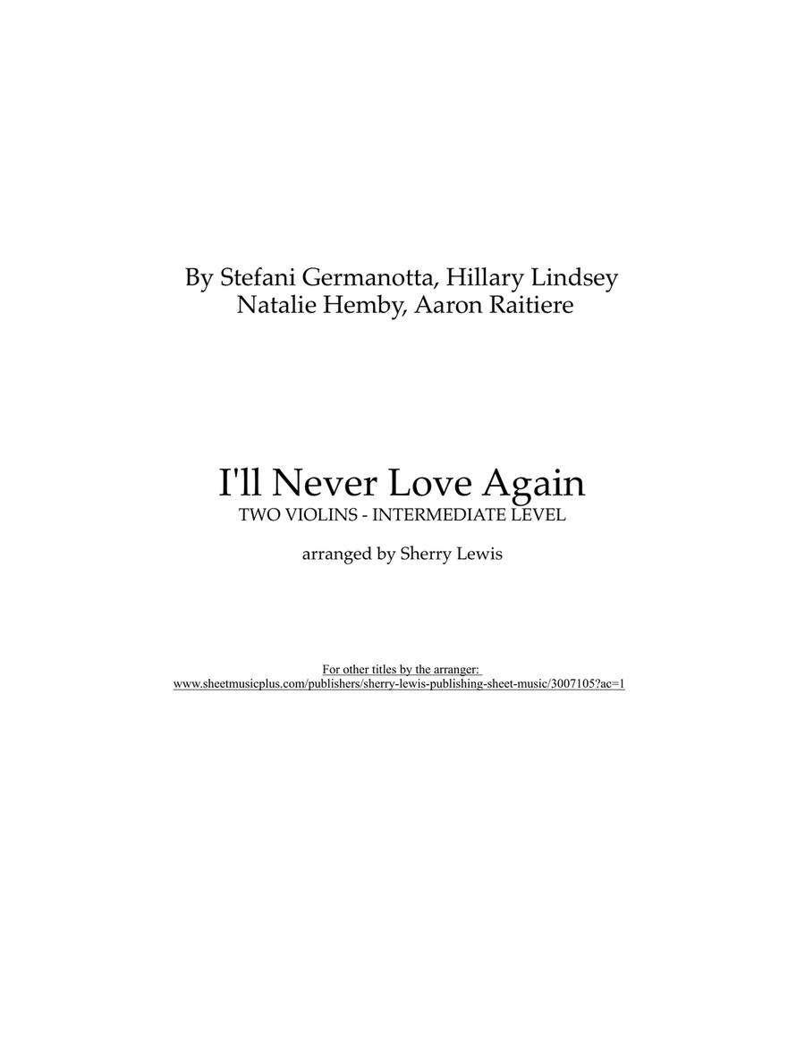 I'll Never Love Again I'll Never Love Again String Duet scores gallery preview page 2