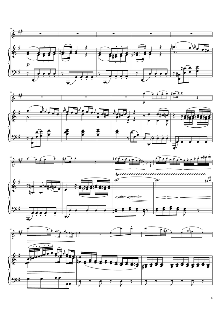 Sonta for 2 Pianos D major 2nd mov. Andante KV448 6.375a / Clarinet & Piano B-Flat Clarinet scores gallery preview page 5