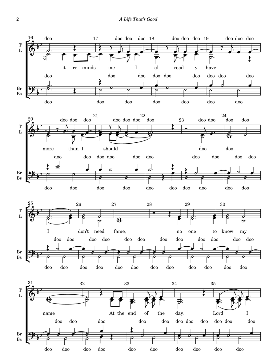 A Life That's Good A Life That's Good 4-Part scores gallery preview page 2