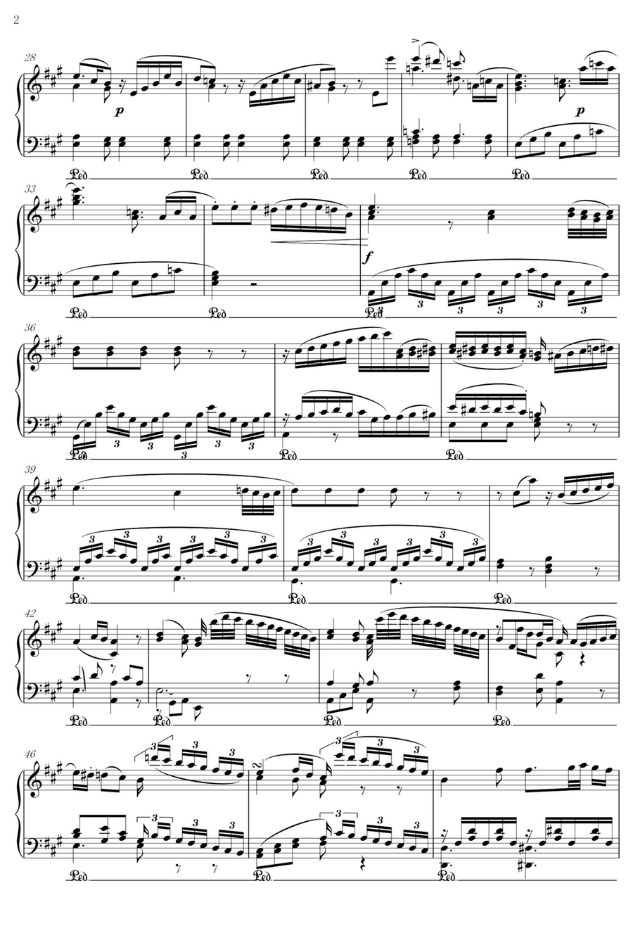 Piano Concerto No.23 II. Adagio KV.488 - Wolfgang Amadeus Mozart Piano Solo scores gallery preview page 2