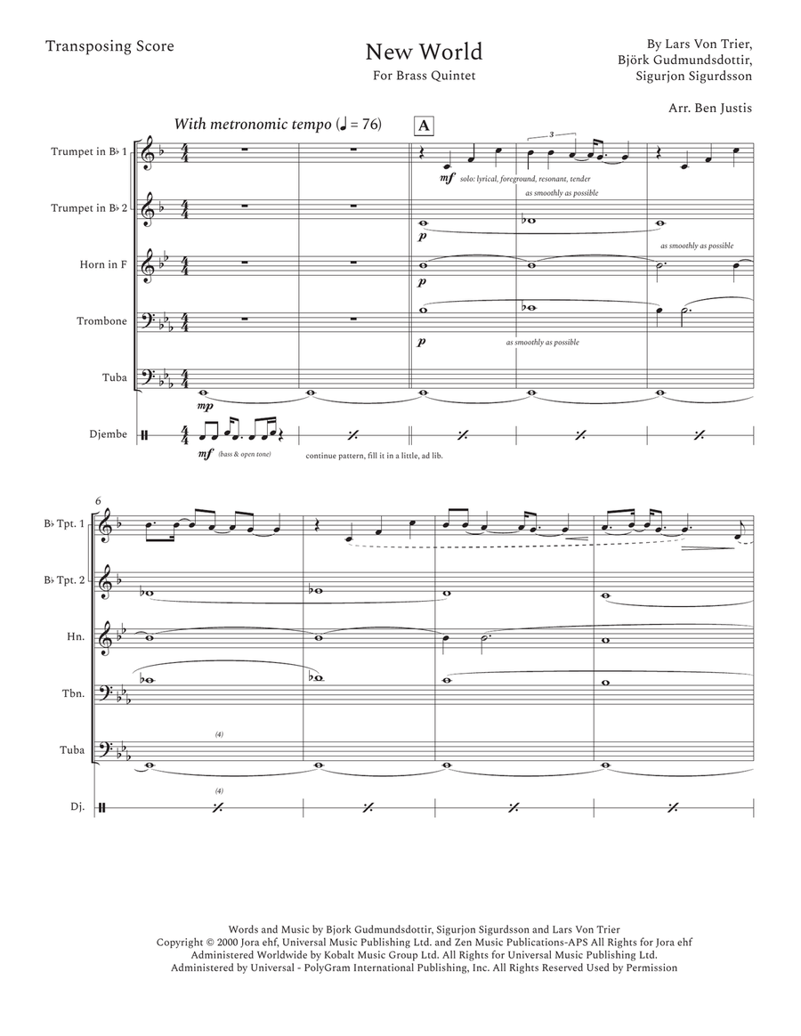New World New World Brass Quintet scores gallery preview page 1