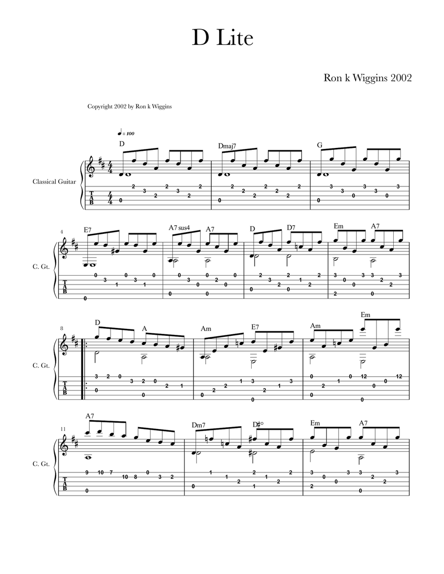 D Lite D Lite Acoustic Guitar scores gallery preview page 1