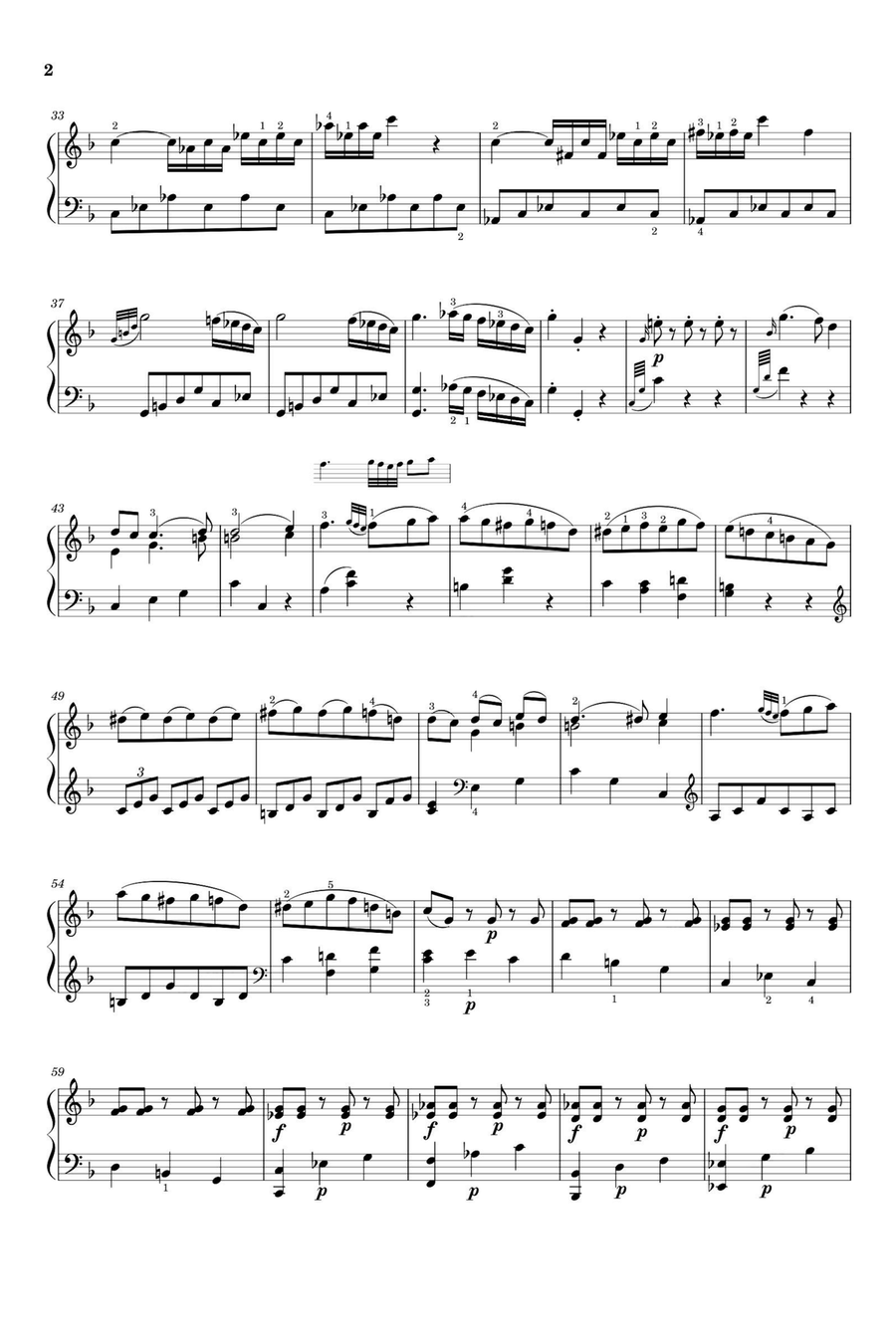 Piano Sonata No. 12, 1st Movement K. 332 - Wolfgang Amadeus Mozart Piano Solo scores gallery preview page 2