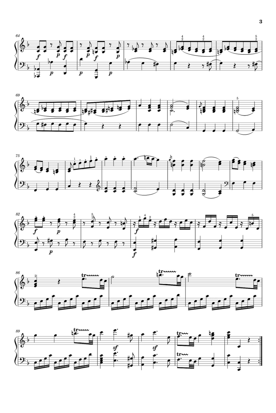 Piano Sonata No. 12, 1st Movement K. 332 - Wolfgang Amadeus Mozart Piano Solo scores gallery preview page 3