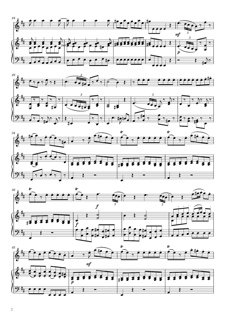 Eine kleine Nachtmusik KV 525 - Wolfgang Amadeus Mozart Flute Solo scores gallery preview page 2