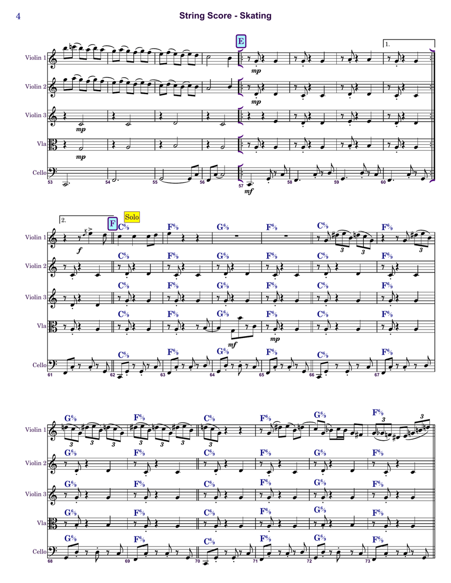 Skating Skating String Orchestra scores gallery preview page 4