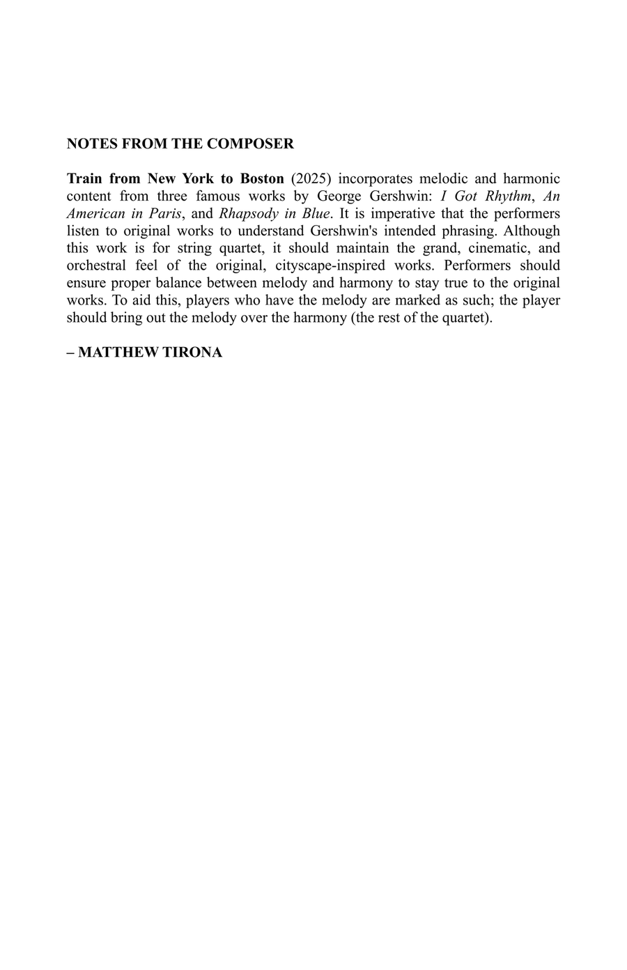 Train from New York to Boston (Gershwin Medley) String Quartet scores gallery preview page 2