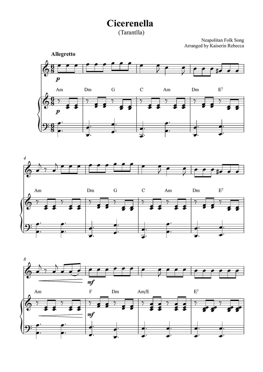 Cicerenella (Tarantlla) Cicerenella (Tarantlla) Flute Solo scores gallery preview page 1