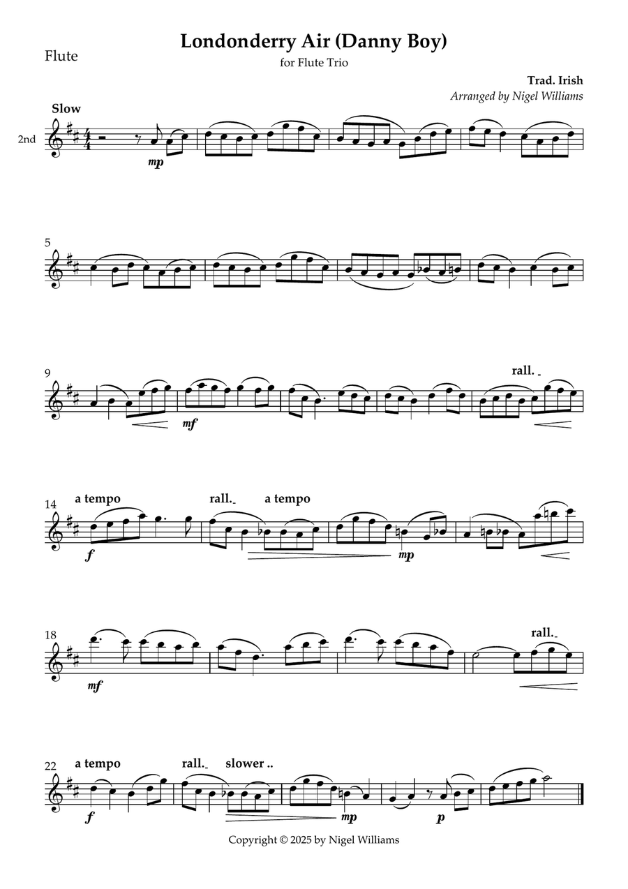 Londonderry Air (Danny Boy) Flute Trio scores gallery preview page 2
