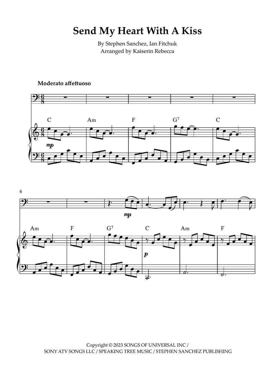 Send My Heart With A Kiss Bassoon scores gallery preview page 1