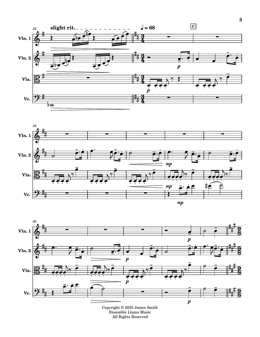Rock Of Ages - For String Quartet String Quartet scores gallery preview page 3