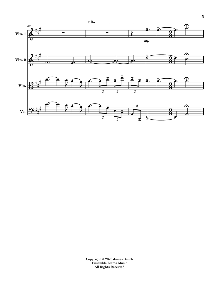 Rock Of Ages - For String Quartet String Quartet scores gallery preview page 5