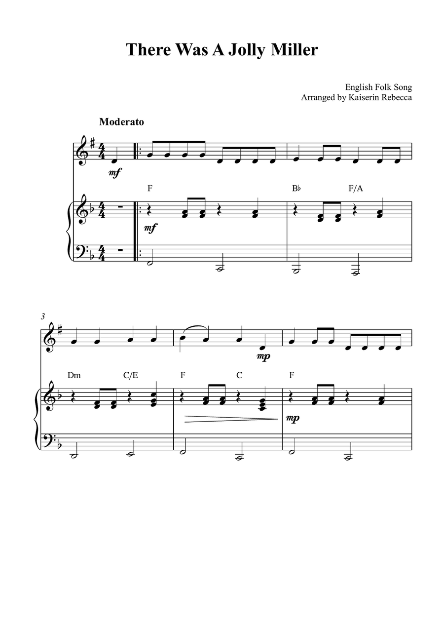 There Was A Jolly Miller There Was A Jolly Miller Soprano Saxophone scores gallery preview page 1