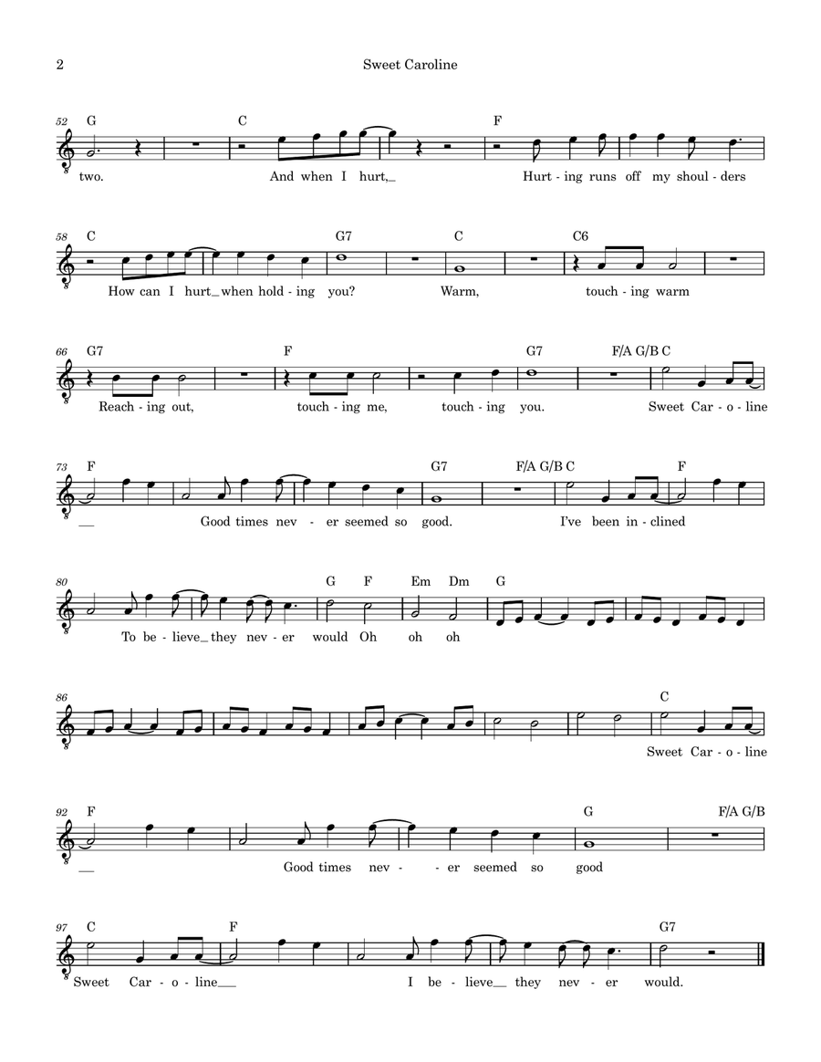 Sweet Caroline Sweet Caroline Piano scores gallery preview page 2
