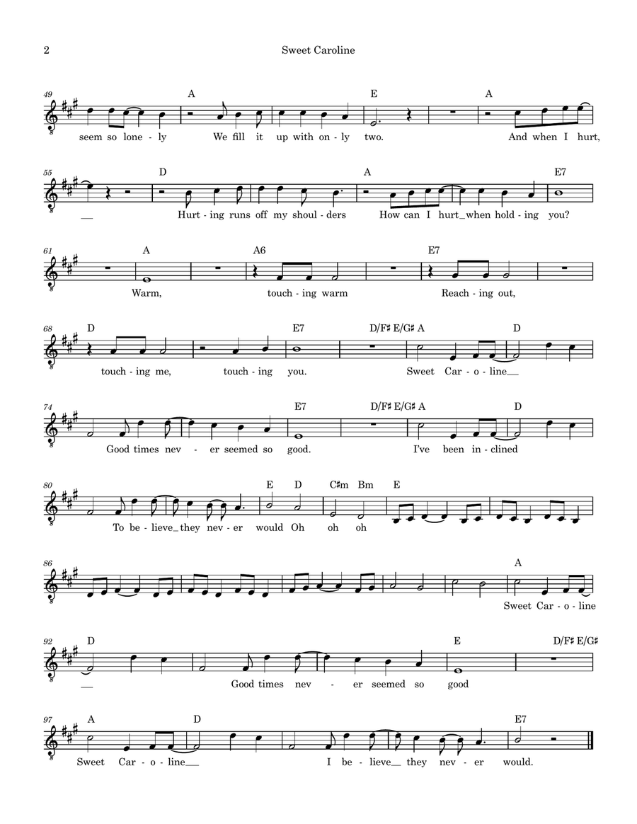 Sweet Caroline Sweet Caroline Piano scores gallery preview page 4