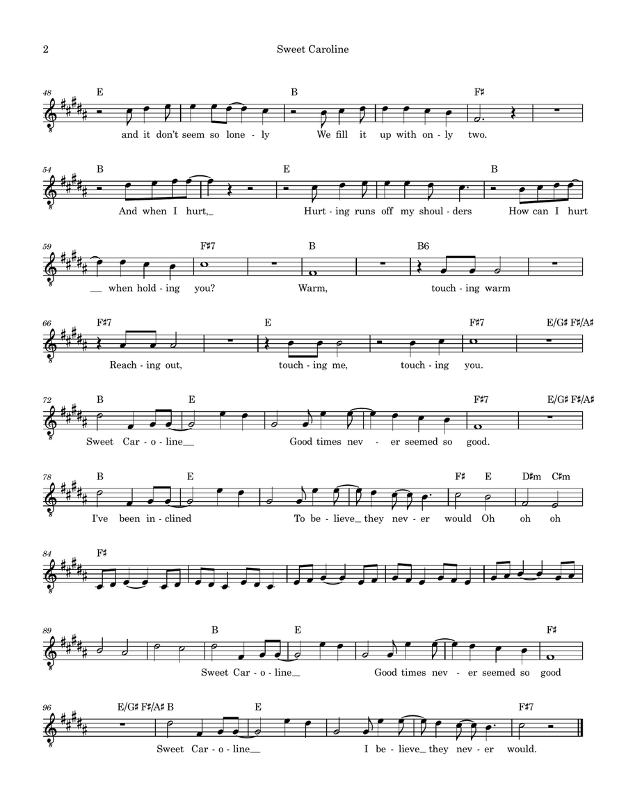 Sweet Caroline Sweet Caroline Piano scores gallery preview page 6