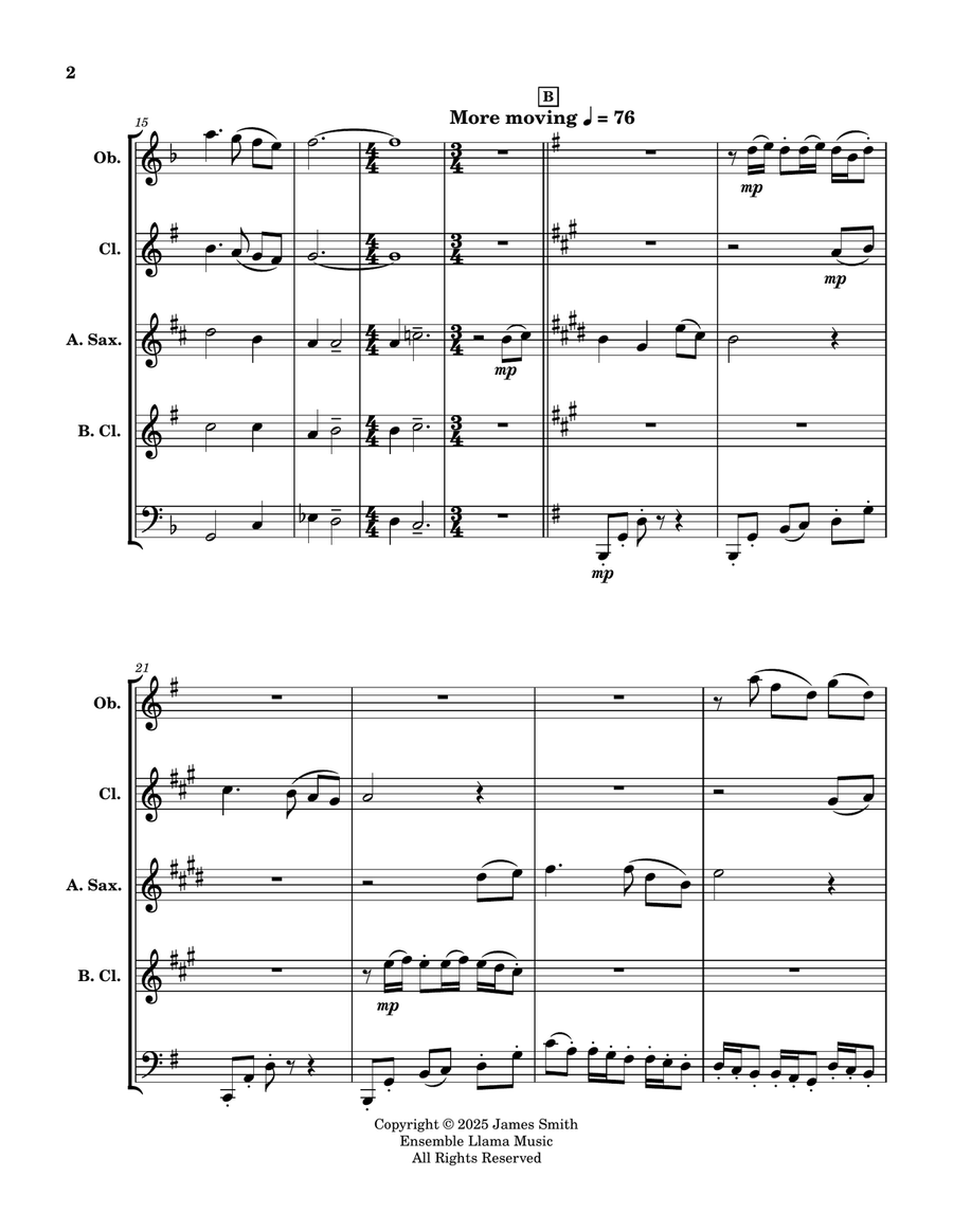 Rock Of Ages - For Reed Quintet Woodwind Quintet scores gallery preview page 2