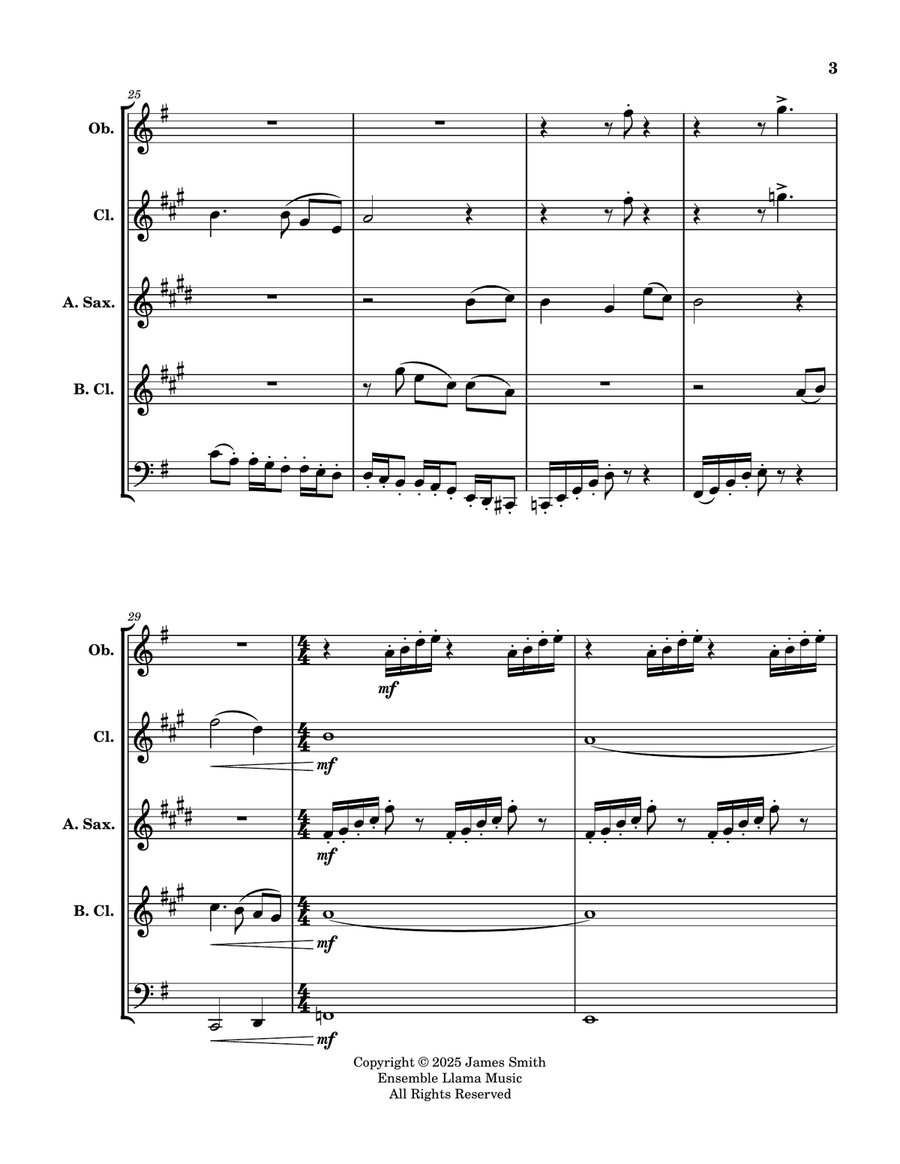Rock Of Ages - For Reed Quintet Woodwind Quintet scores gallery preview page 3