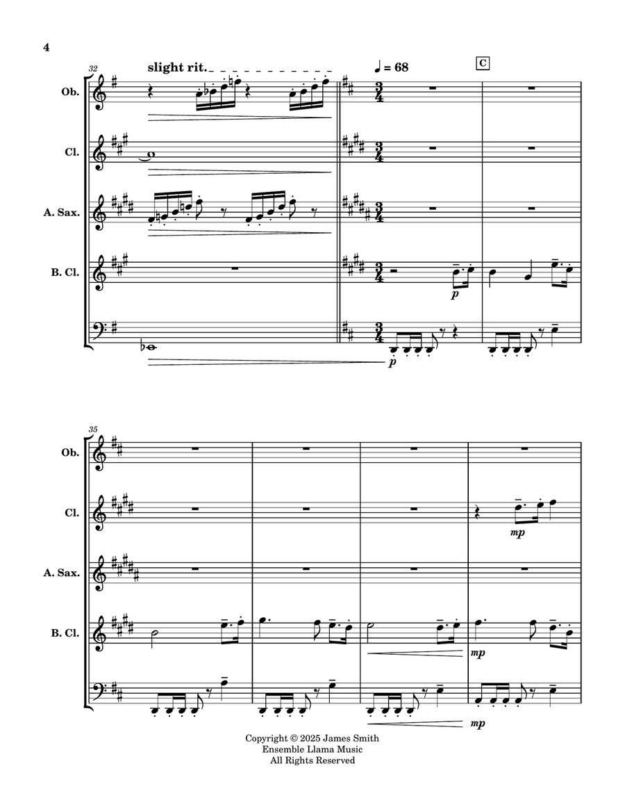 Rock Of Ages - For Reed Quintet Woodwind Quintet scores gallery preview page 4
