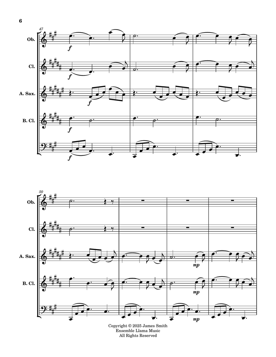 Rock Of Ages - For Reed Quintet Woodwind Quintet scores gallery preview page 6
