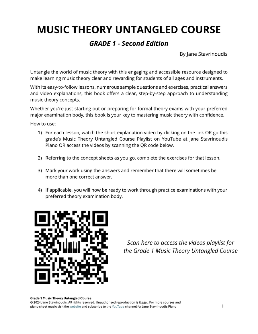 Grade 1 Music Theory Untangled Course Theory Worksheets scores gallery preview page 2
