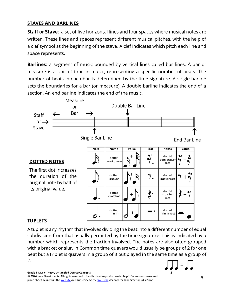 Grade 1 Music Theory Untangled Course Theory Worksheets scores gallery preview page 6