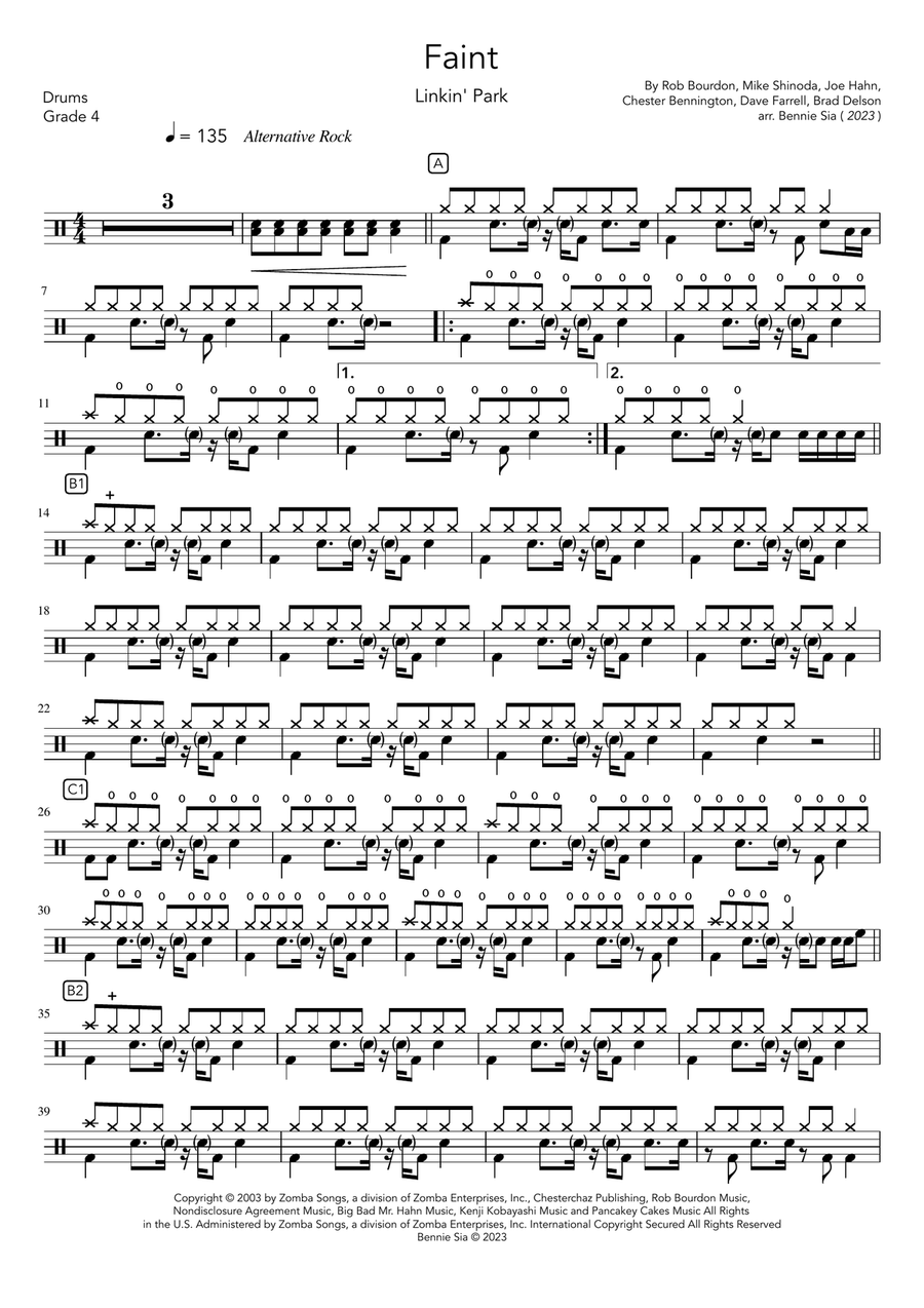 Faint Faint Drum Set scores gallery preview page 1