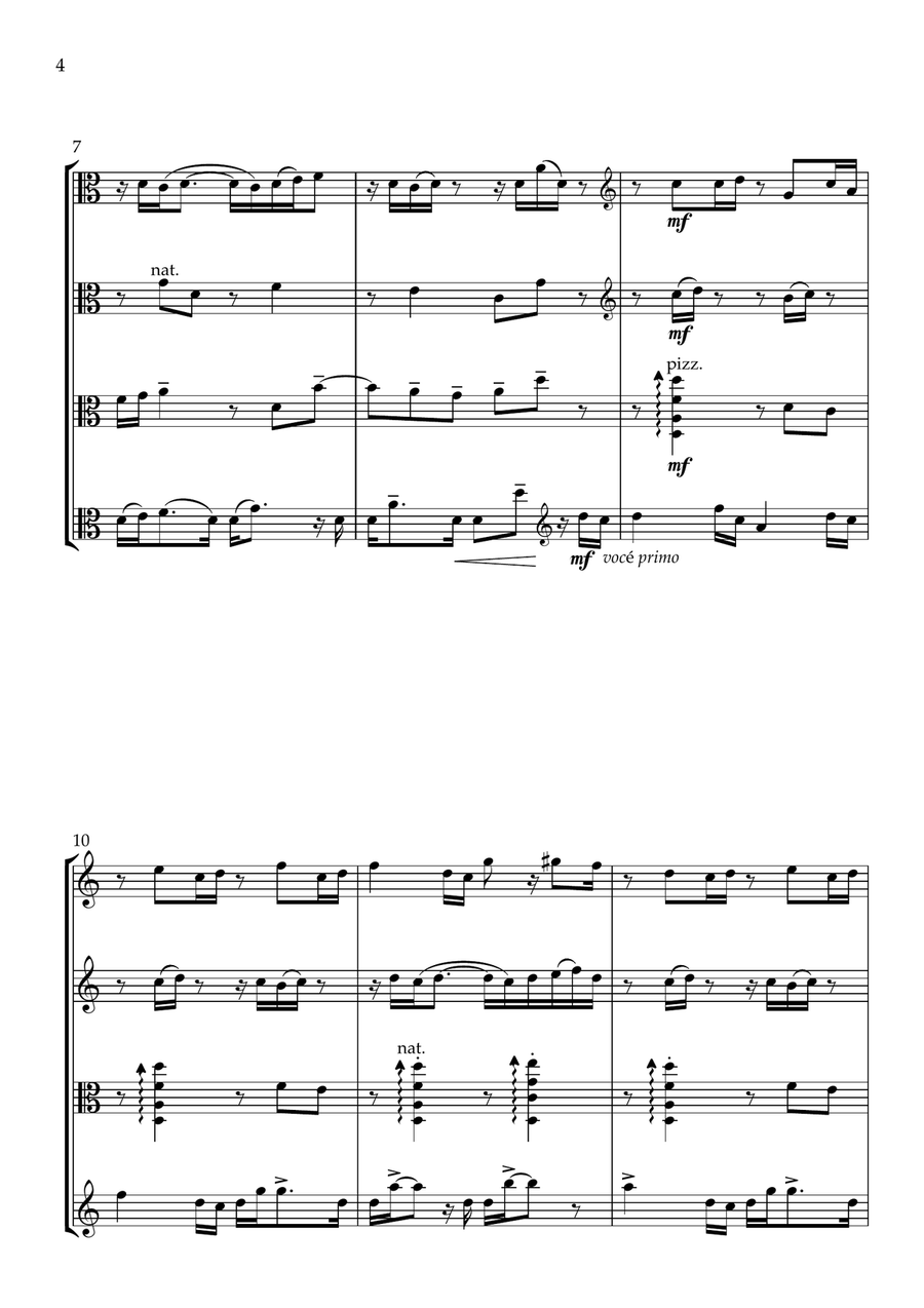 River Jaunt for Viola Quartet String Quartet scores gallery preview page 4