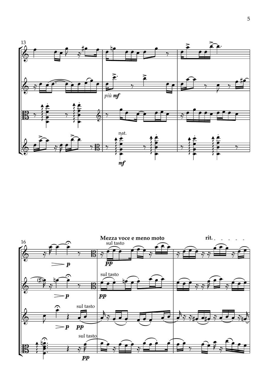 River Jaunt for Viola Quartet String Quartet scores gallery preview page 5