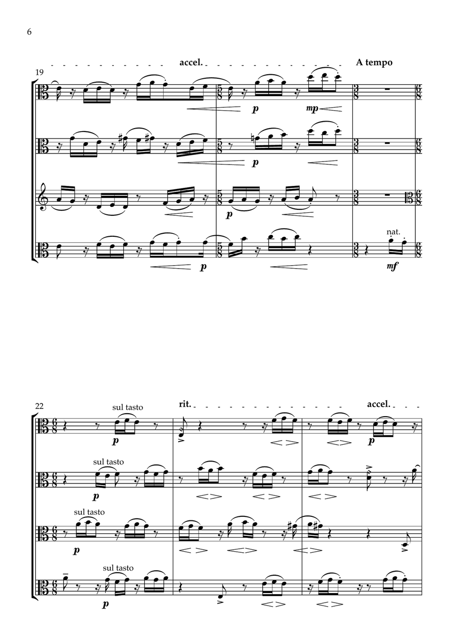 River Jaunt for Viola Quartet String Quartet scores gallery preview page 6
