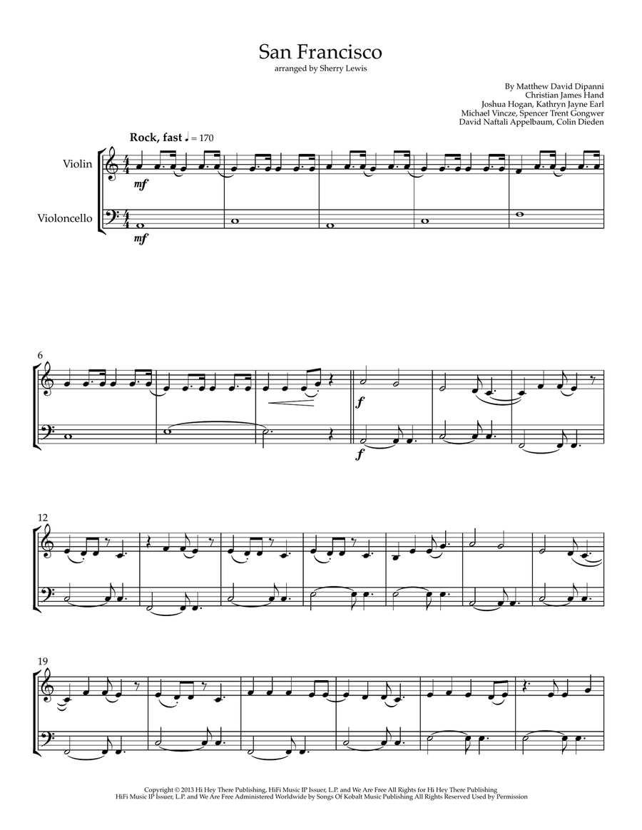 San Francisco String Duet scores gallery preview page 1
