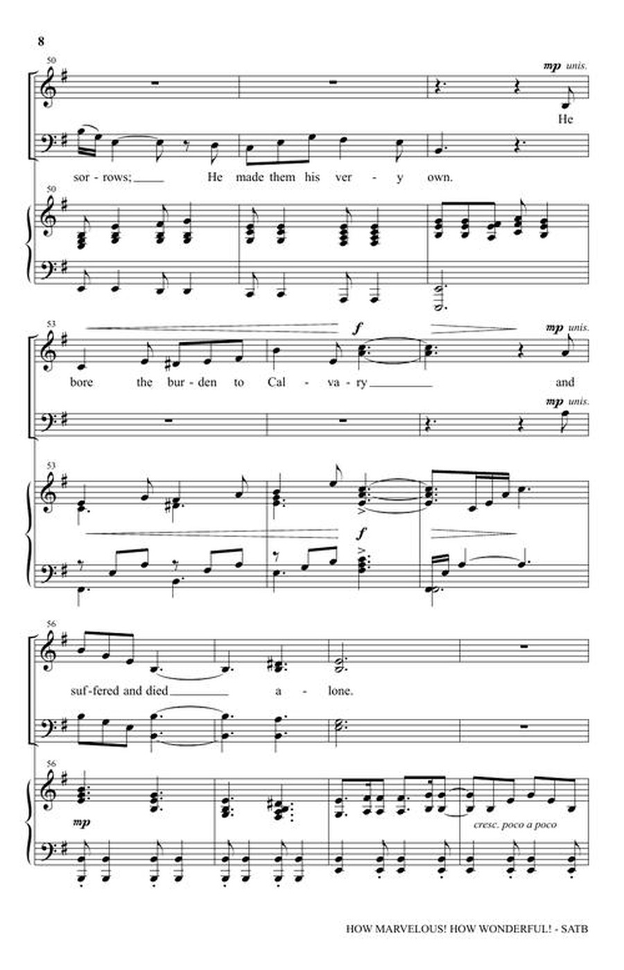 How Marvelous! How Wonderful! 4-Part scores gallery preview page 5
