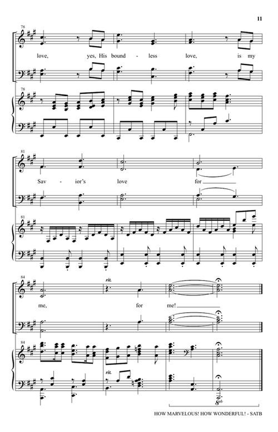 How Marvelous! How Wonderful! 4-Part scores gallery preview page 6