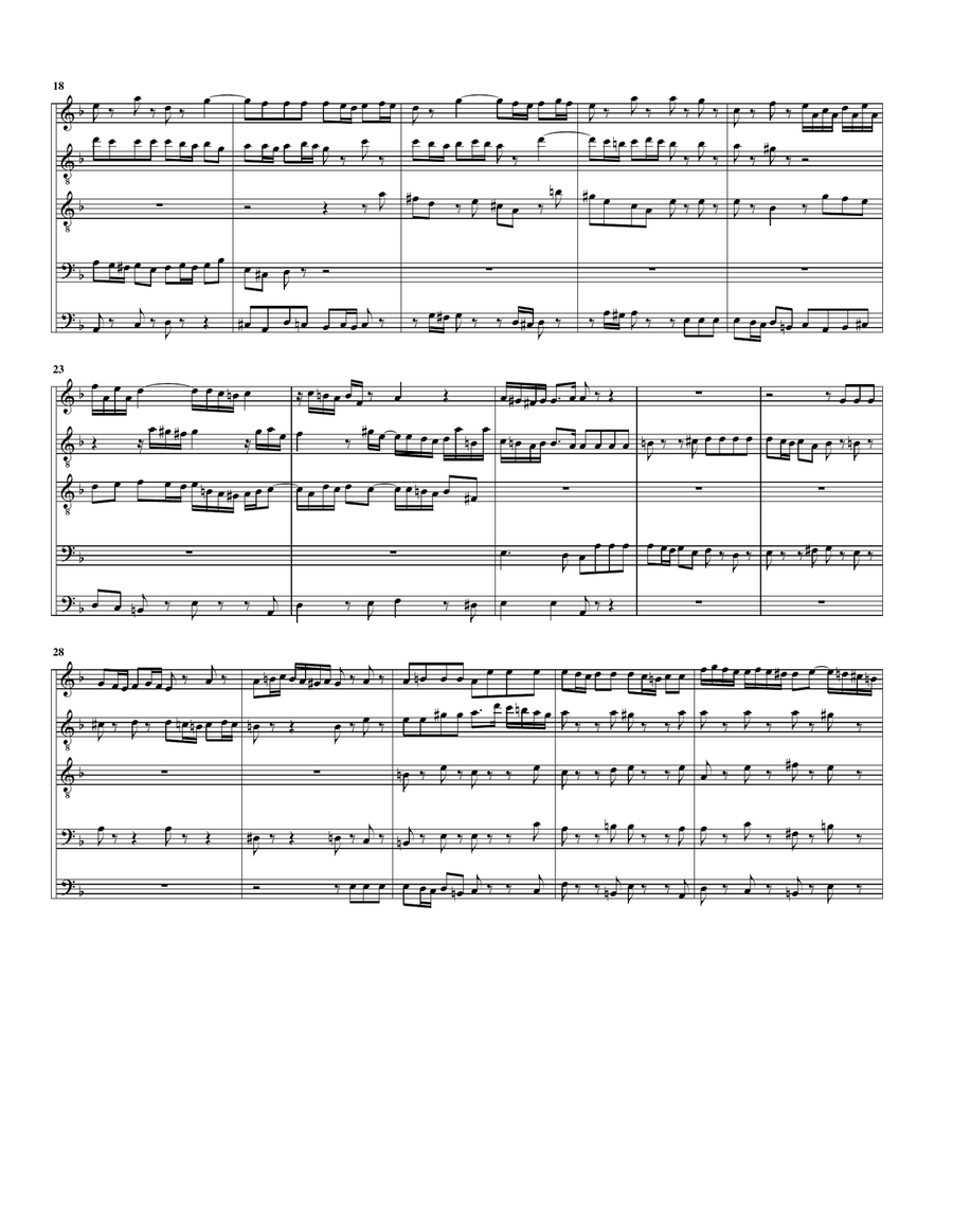 Fugue, BWV 539/II (arrangement for 5 recorders) Soprano Recorder scores gallery preview page 3