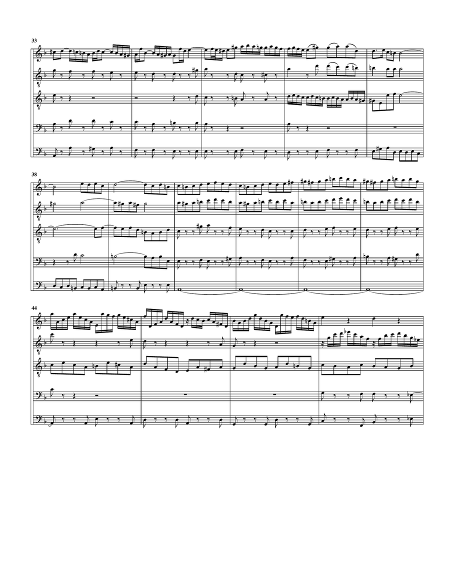 Fugue, BWV 539/II (arrangement for 5 recorders) Soprano Recorder scores gallery preview page 4