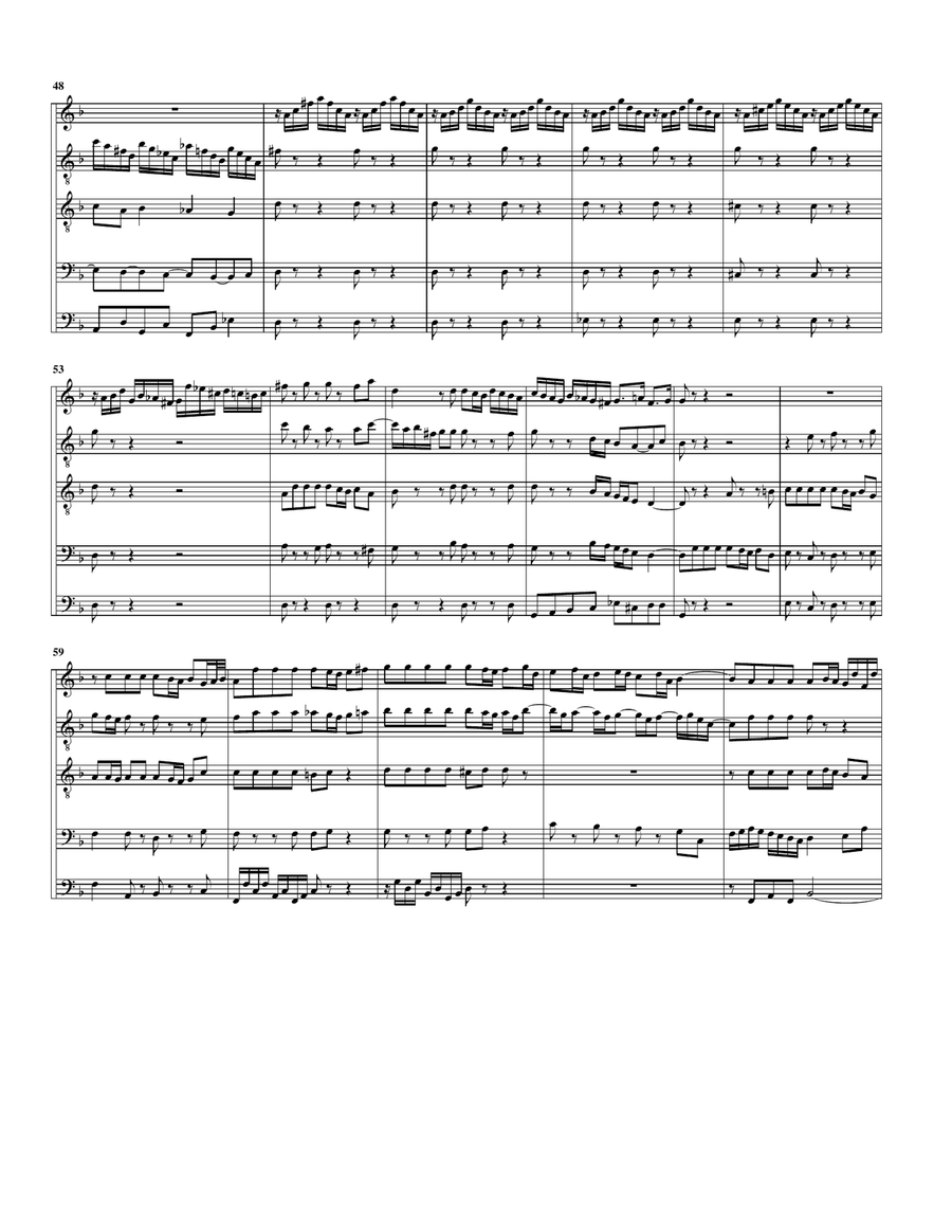 Fugue, BWV 539/II (arrangement for 5 recorders) Soprano Recorder scores gallery preview page 5