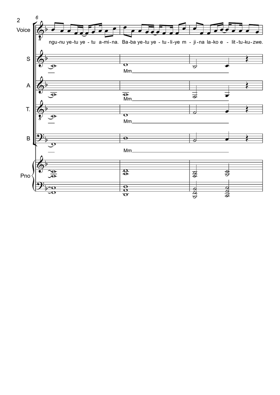 Baba Yetu Baba Yetu 4-Part scores gallery preview page 2