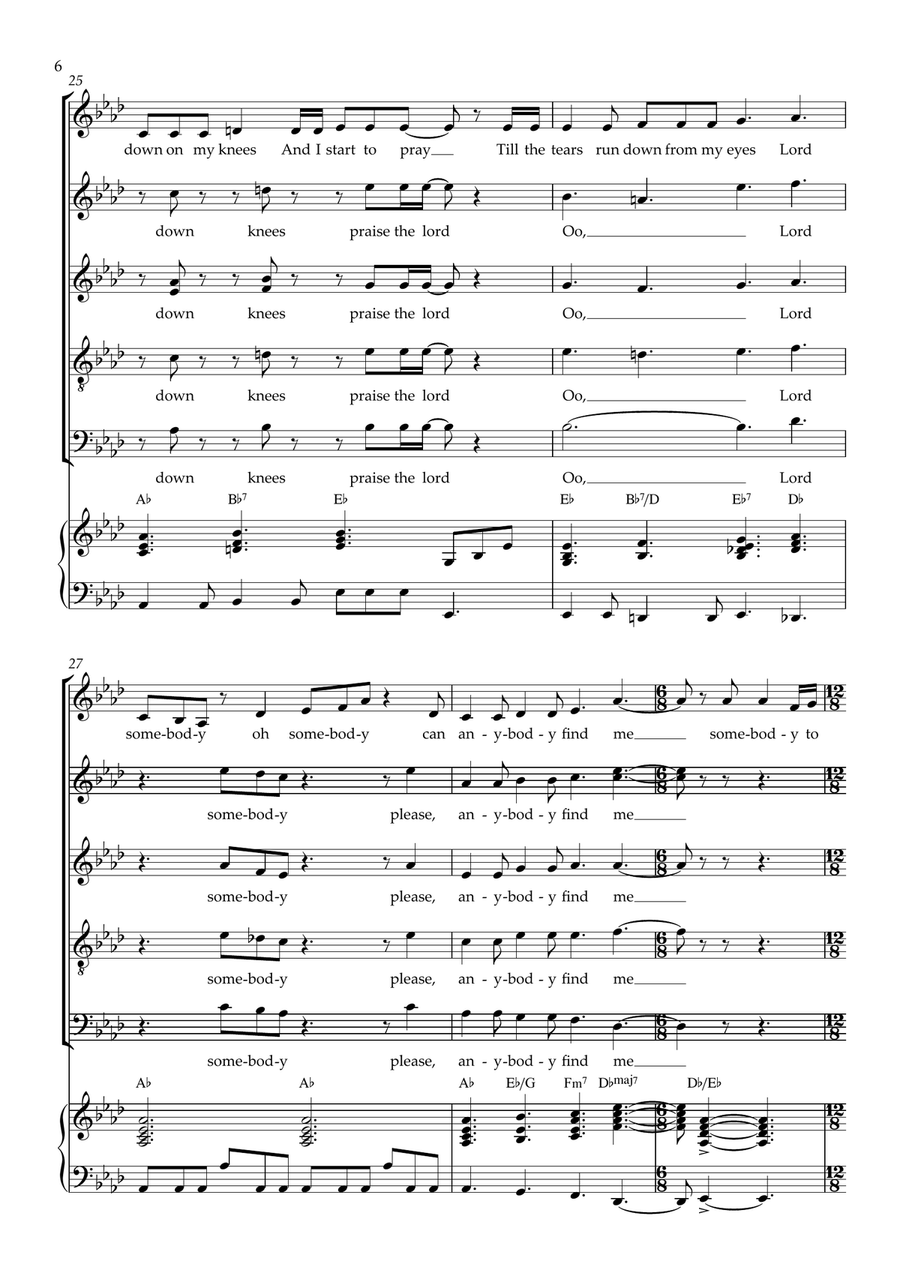 Somebody To Love Somebody To Love 4-Part scores gallery preview page 6