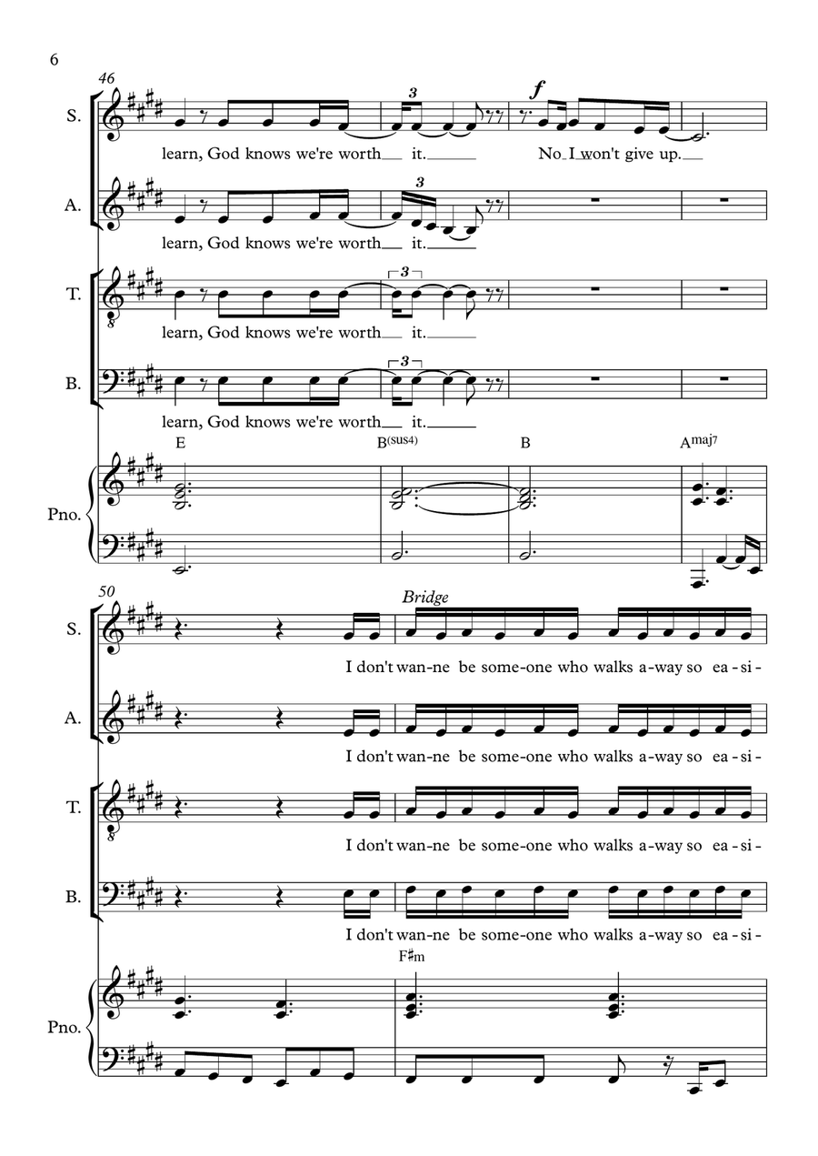 I Won't Give Up I Won't Give Up Choir scores gallery preview page 6