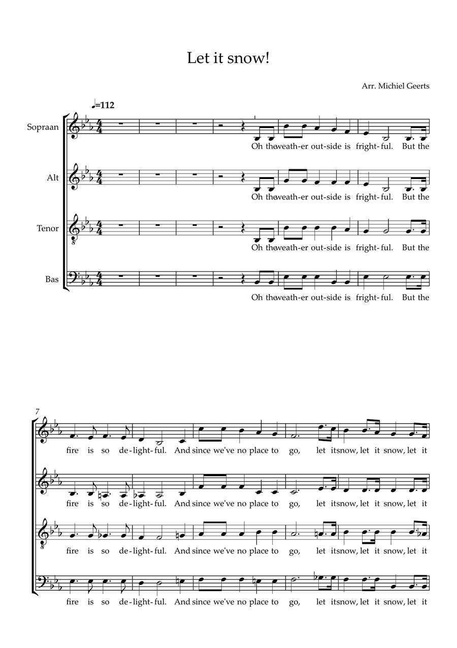 Let It Snow! Let It Snow! Let It Snow! 4-Part scores gallery preview page 1