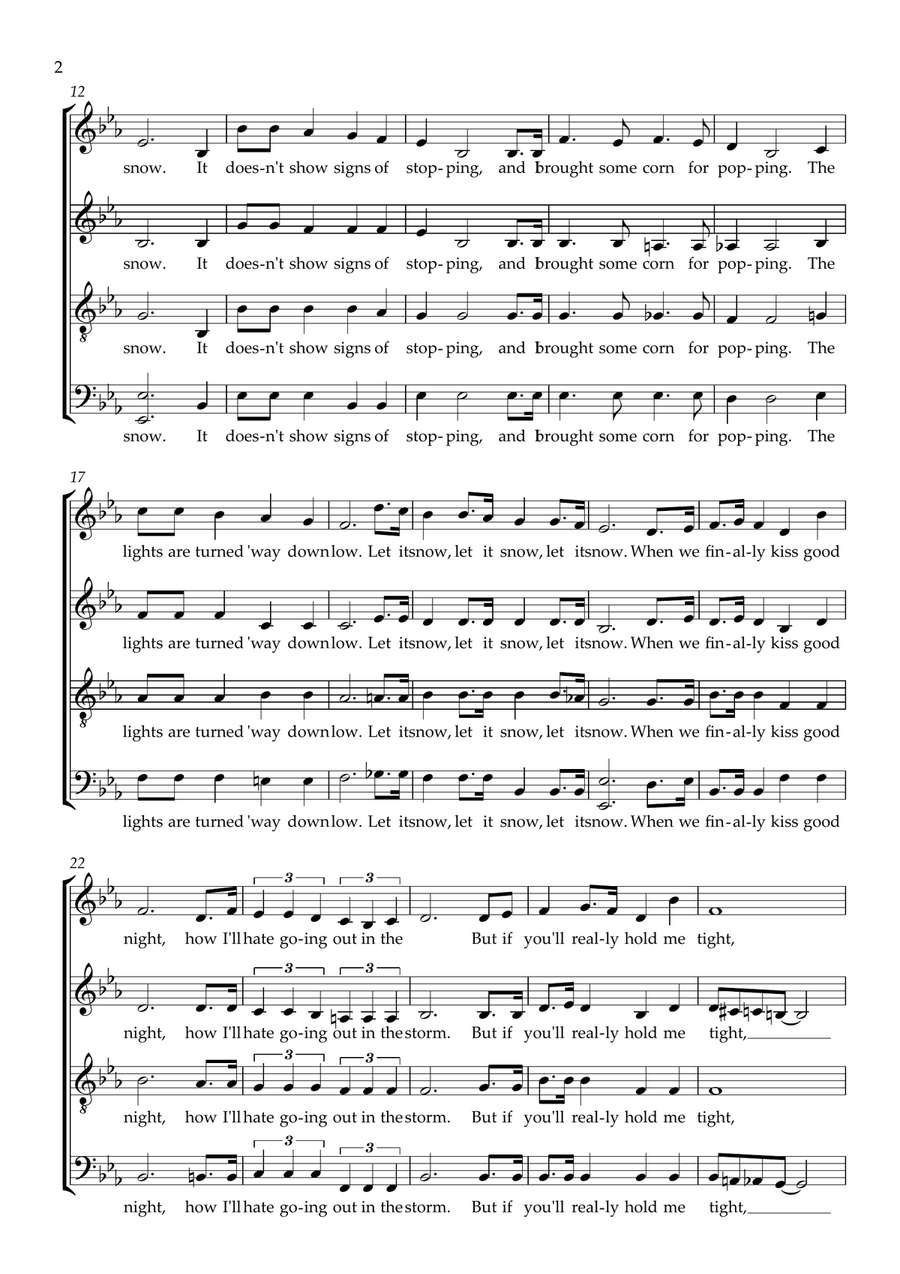 Let It Snow! Let It Snow! Let It Snow! 4-Part scores gallery preview page 2