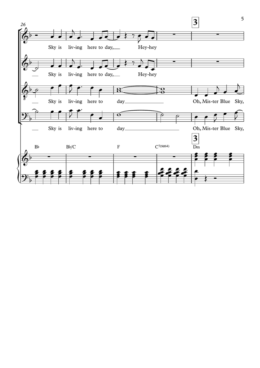Mr. Blue Sky Mr. Blue Sky 4-Part scores gallery preview page 5