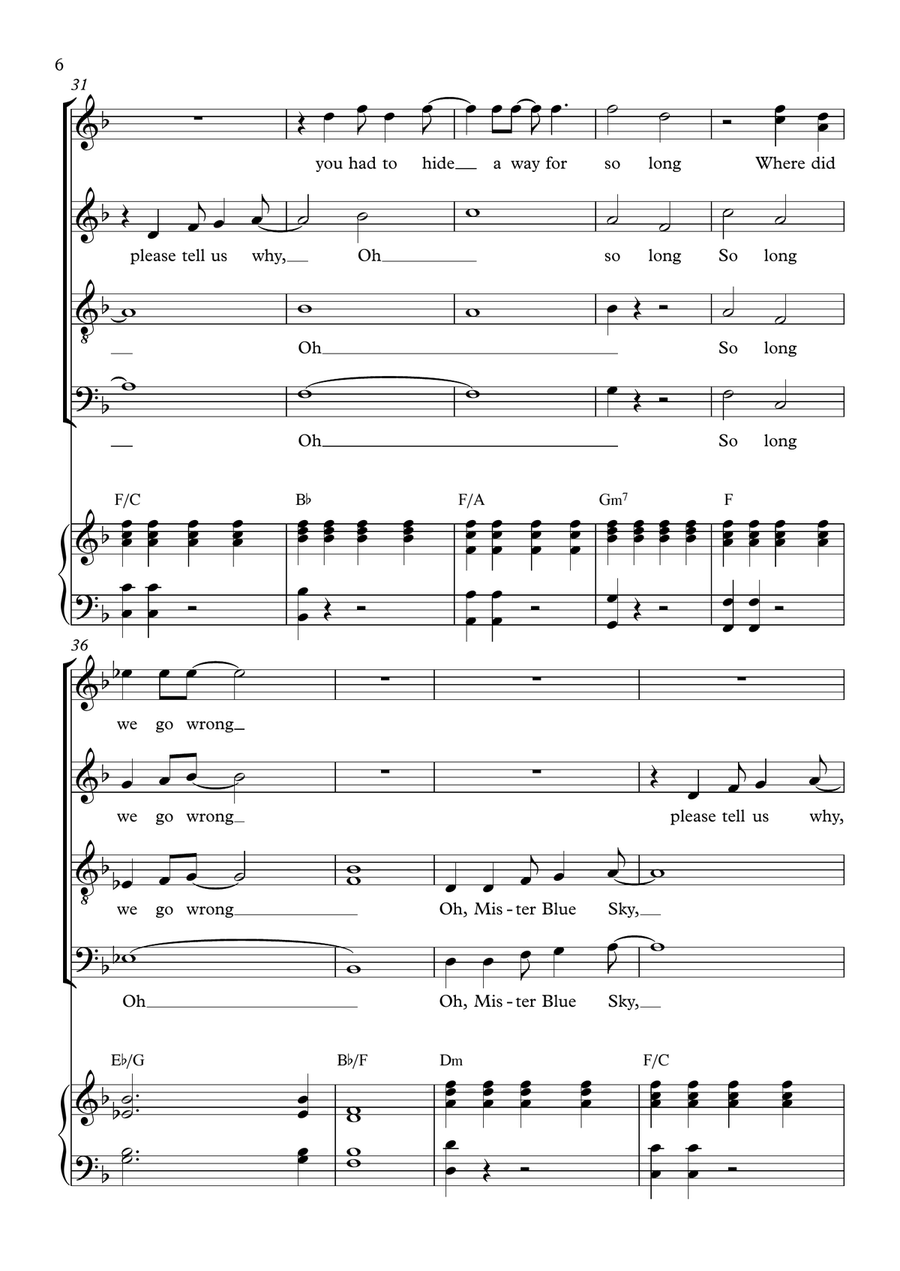 Mr. Blue Sky Mr. Blue Sky 4-Part scores gallery preview page 6