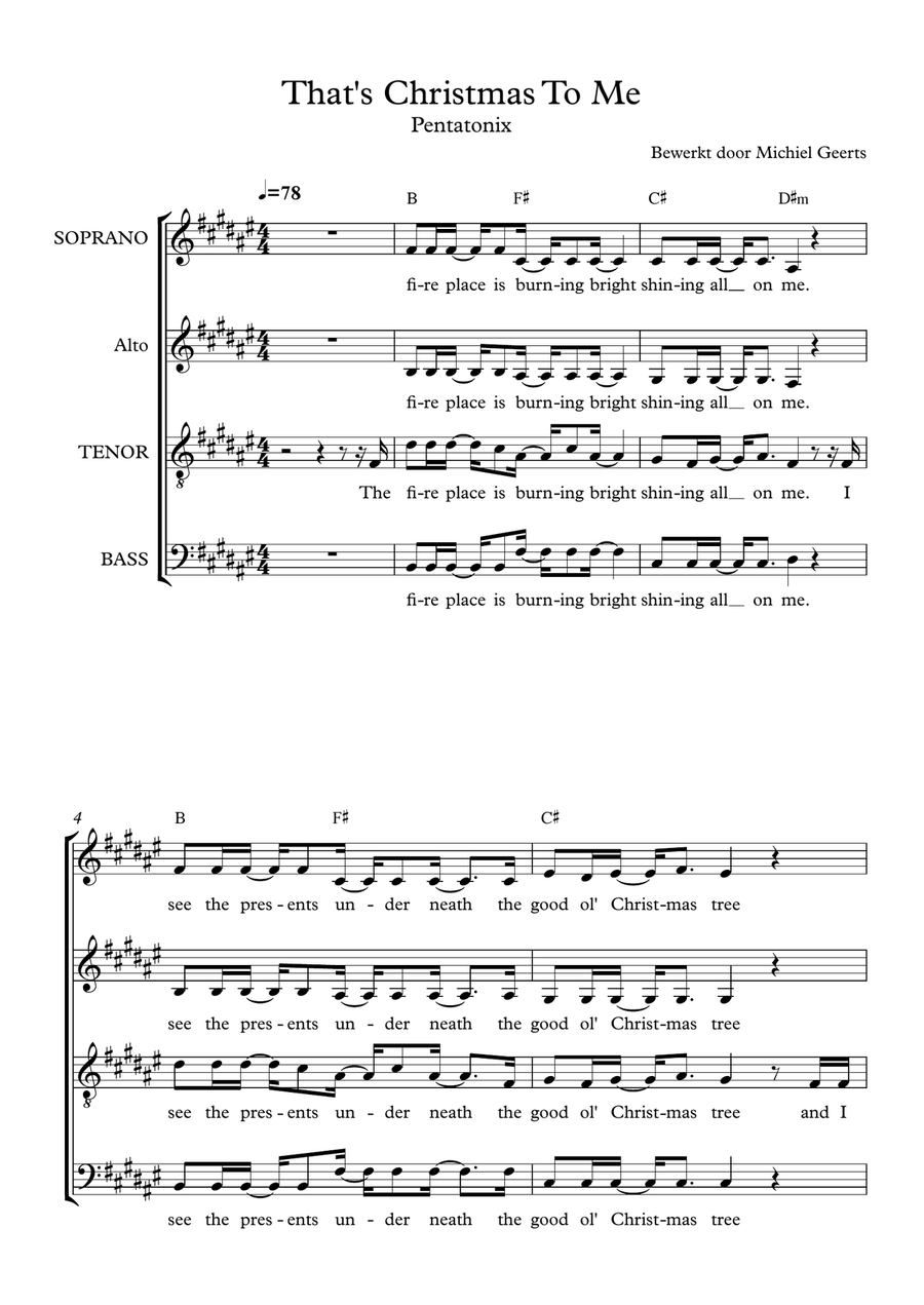 That's Christmas To Me That's Christmas To Me 4-Part scores gallery preview page 1
